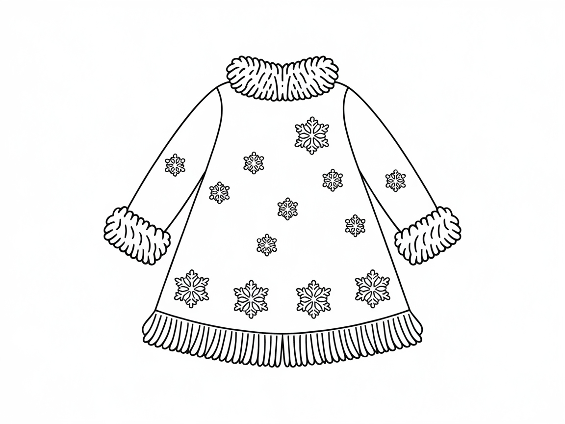 Cozy Up with This Winter Dress Coloring Page