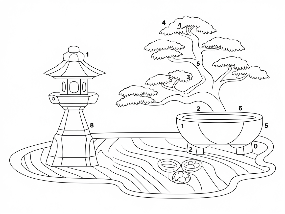 Find Tranquility with This Japanese Garden Color by Number