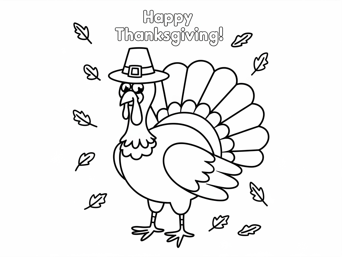 Get Creative with This Happy Turkey Coloring Page