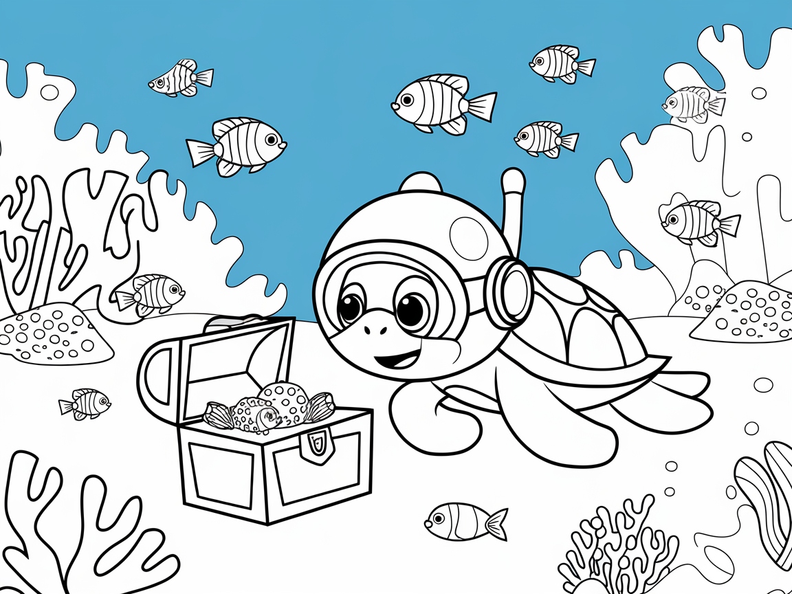 Dive into Fun with This Underwater Adventure Coloring Page