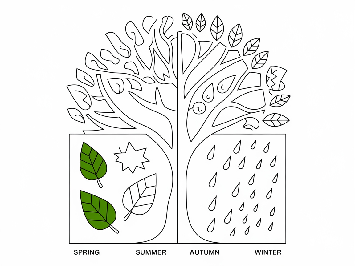 Explore the Seasons With This Fun Tree Coloring Page