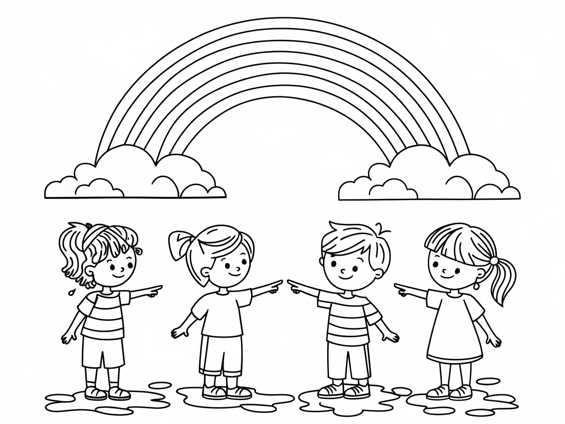 Jump into the Fun with Kids under a Rainbow