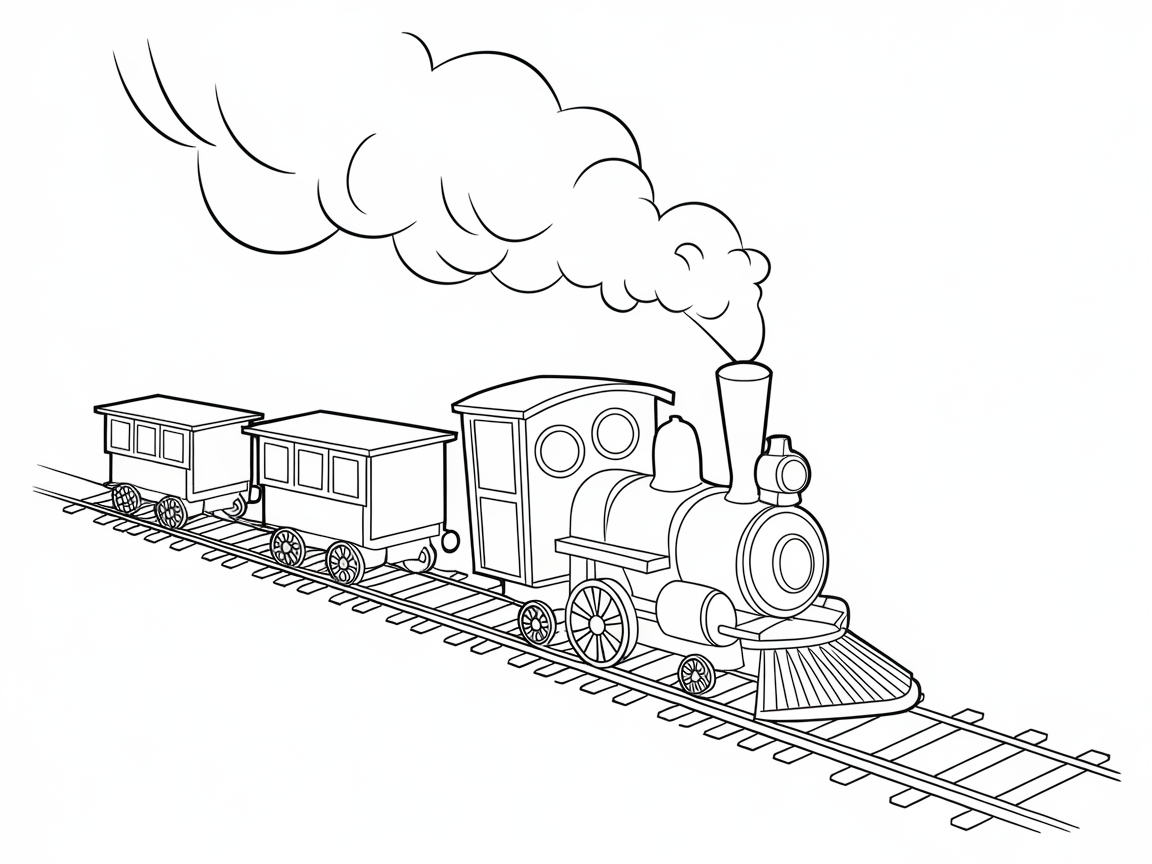 All Aboard This Fun Train Coloring Page
