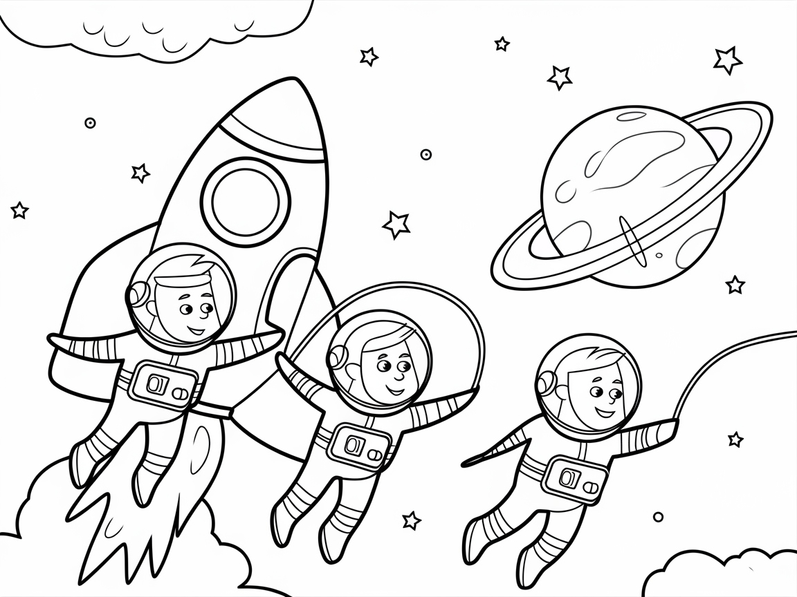 Blast Off with This Space Adventure Coloring Page