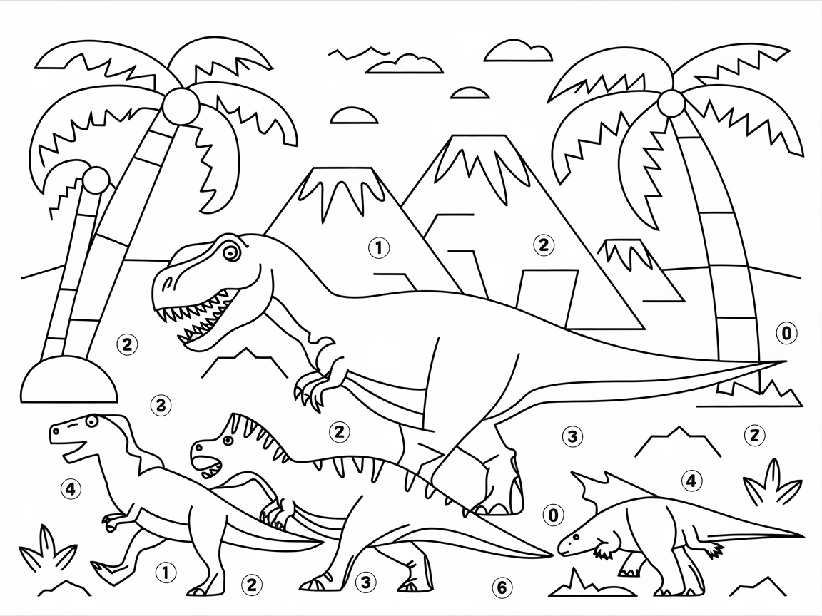 Explore a Jurassic Adventure with This Dino Coloring Page