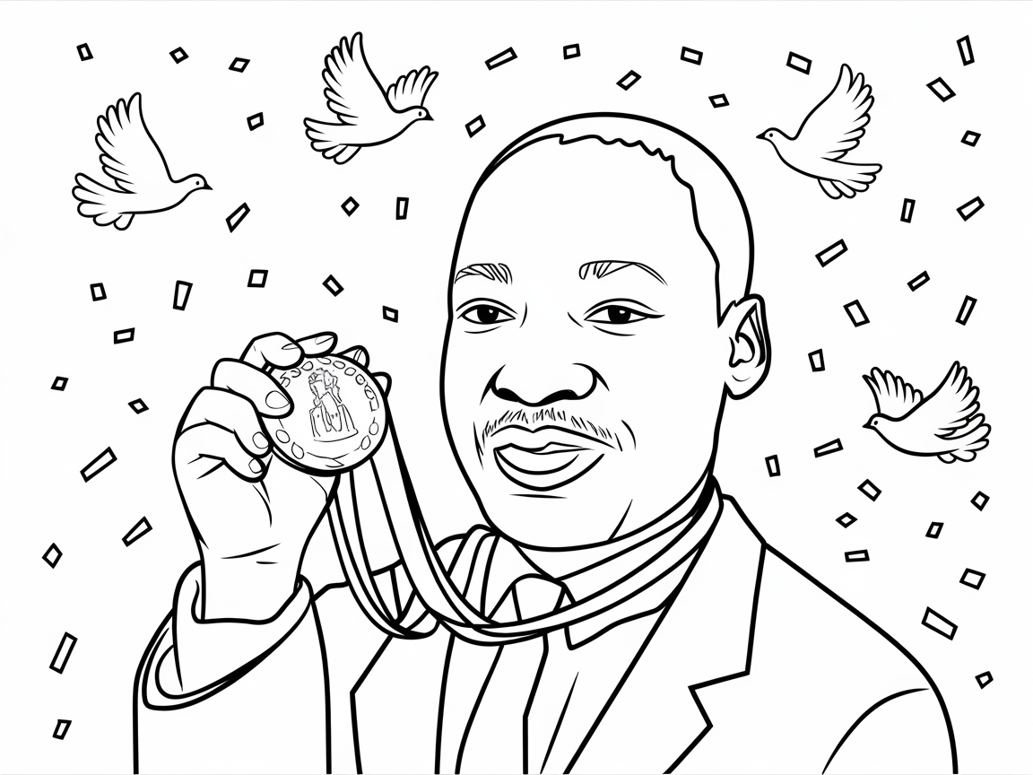 Celebrate Achievement with This MLK Medal Coloring Page
