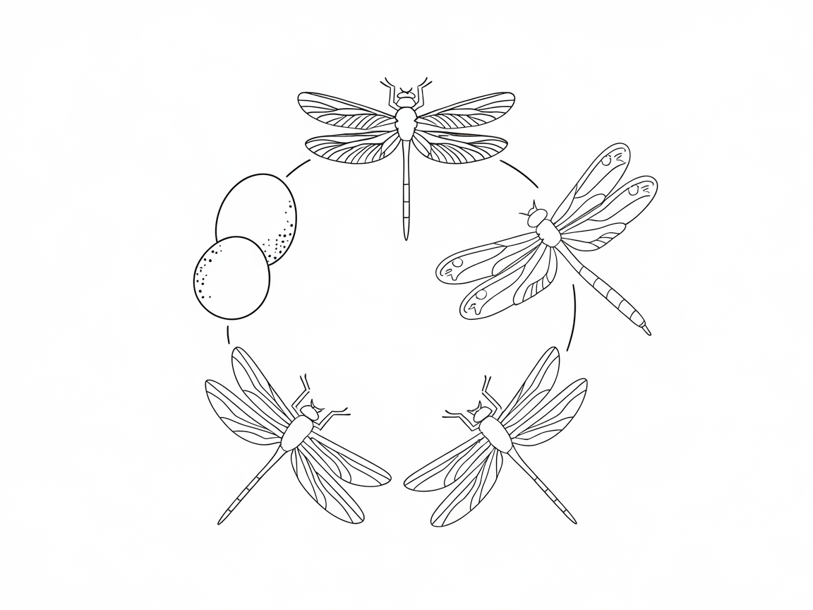 Life Cycle of a Dragonfly Coloring Adventure