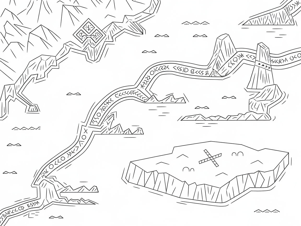 Navigate Mystical Lands with This Fantasy Rune Map