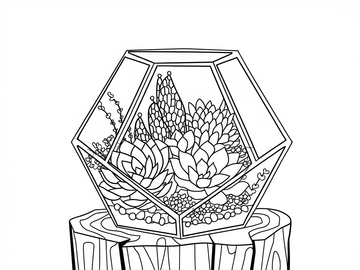 Succulent Terrarium Bliss: Dive into Detailed Greenery