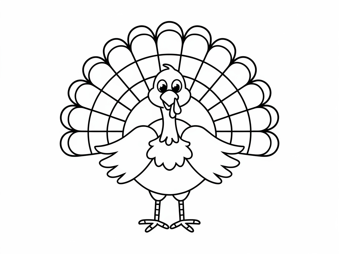 Color the Joyful Turkey with a Tail Full of Patterns