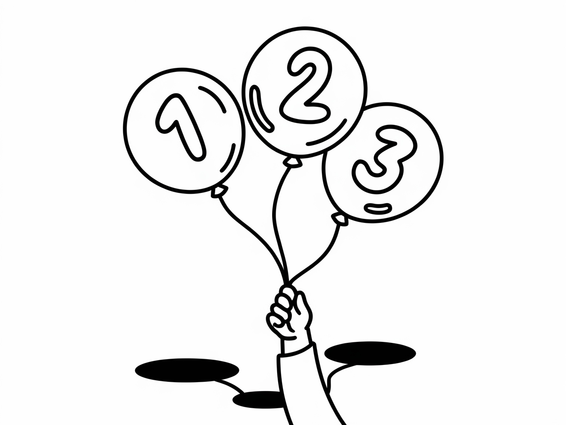 Count to Three With This Fun Balloon Coloring Page