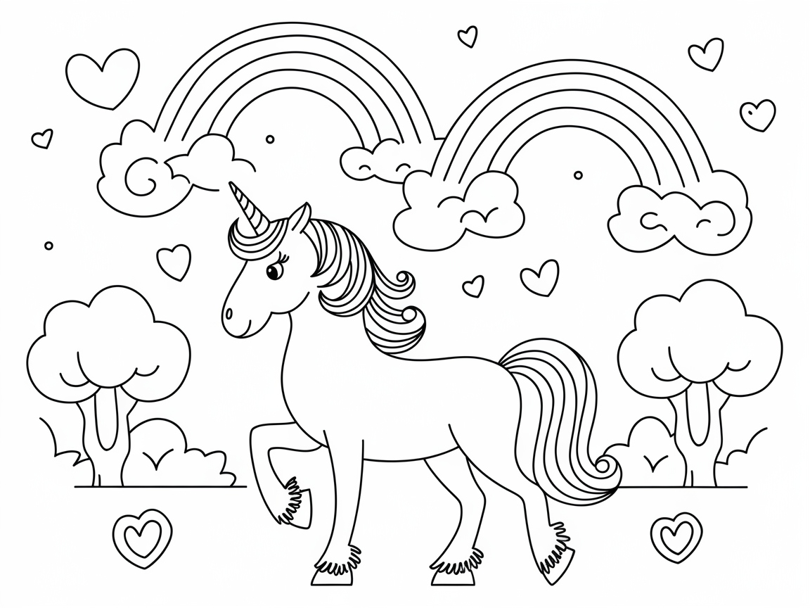 Step into a Magical World with This Unicorn and Rainbows