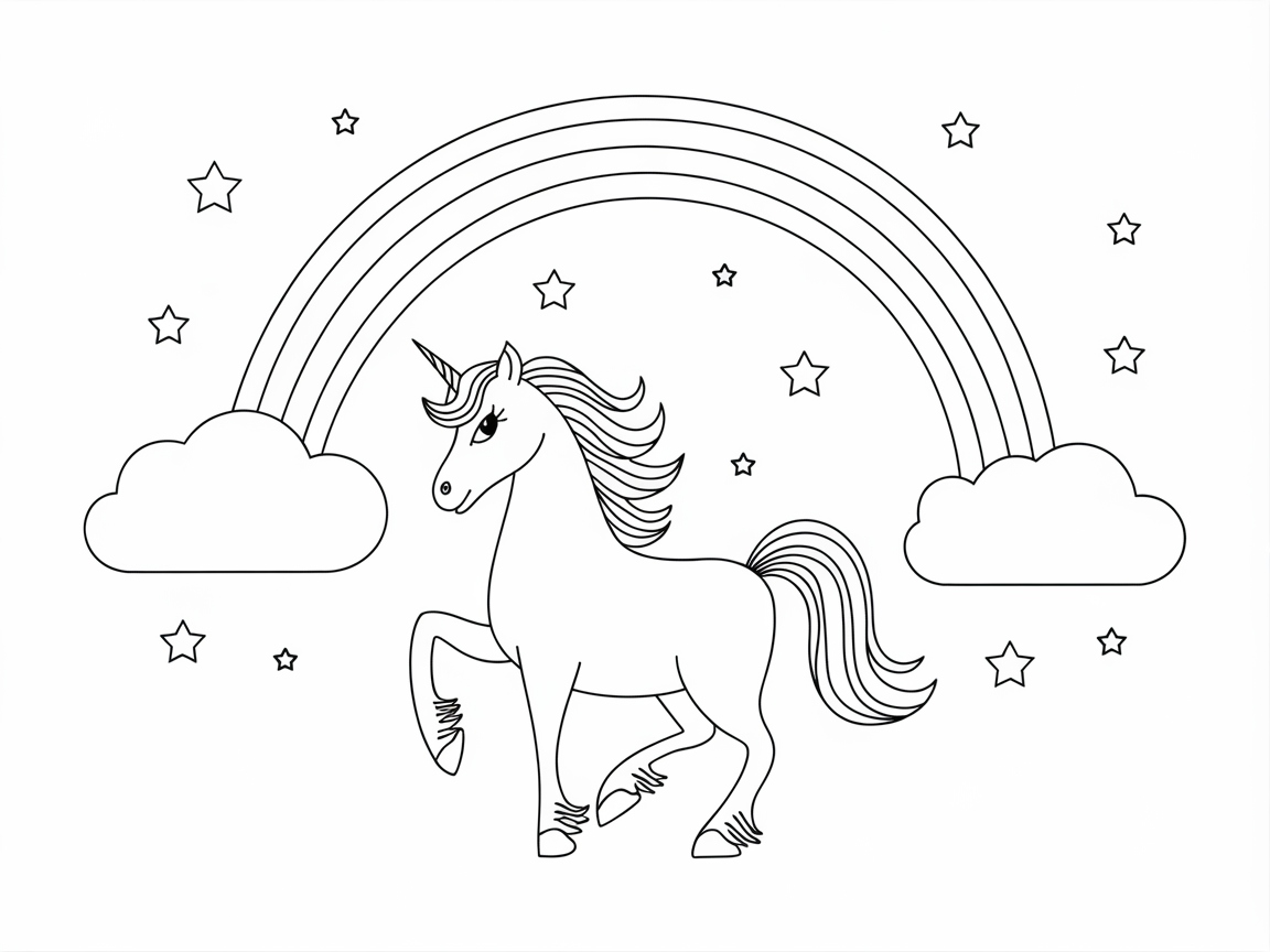 Enchant Your Imagination With This Magical Unicorn Coloring Page