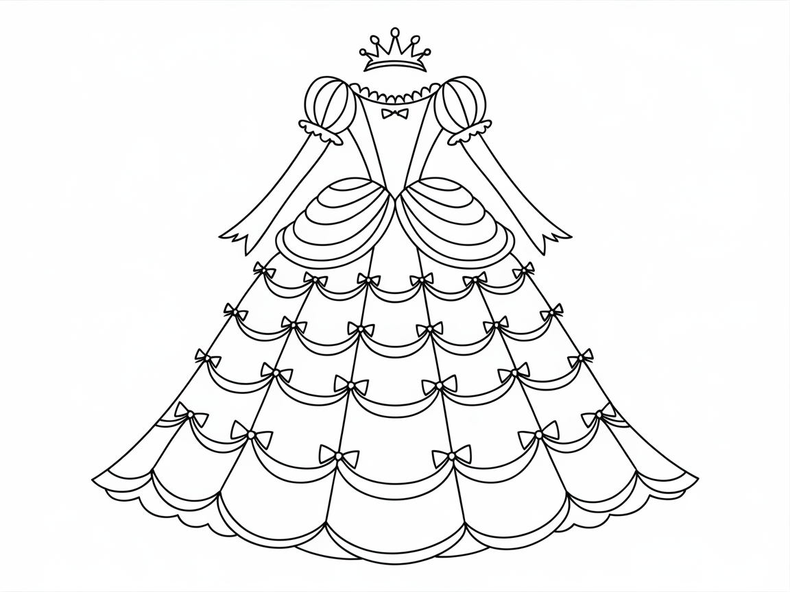 Design Your Own Princess Gown with This Elegant Coloring Page