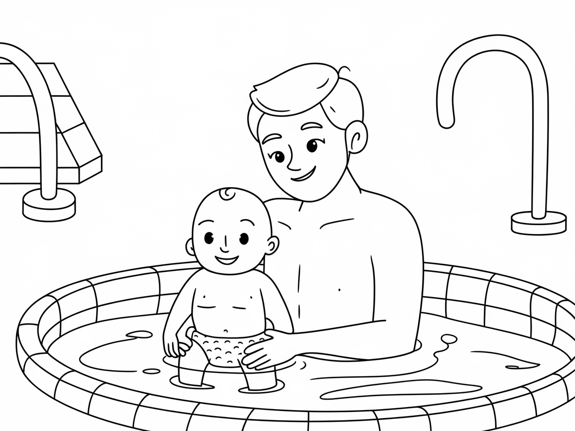 Father and Baby Pool Time Delight