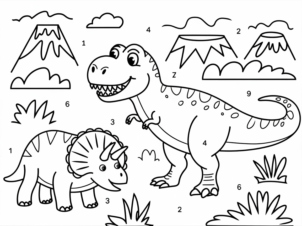 Roaring Fun With This Dinosaur Duo Coloring Page