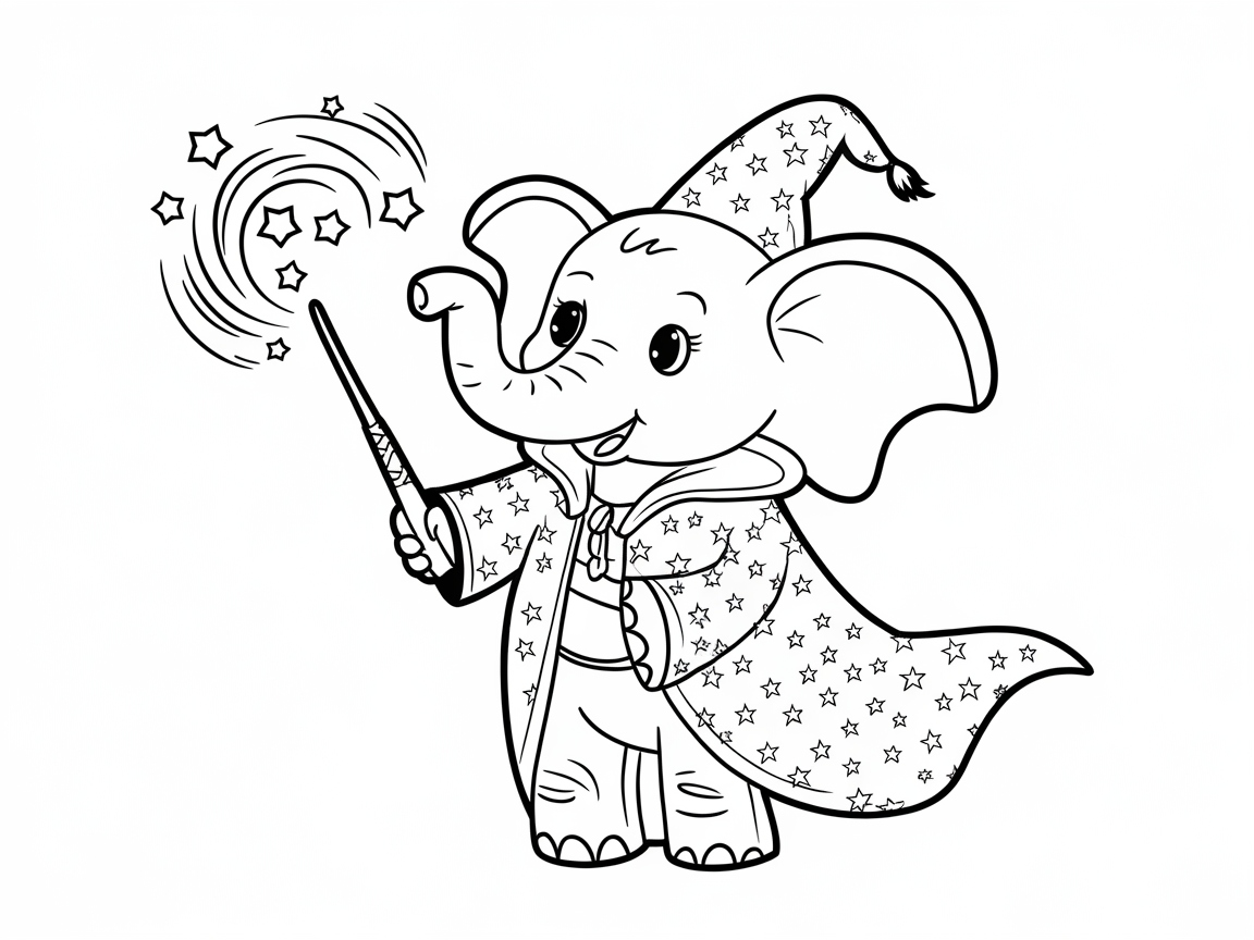 Abracadabra! Enchanting Elephant Wizard