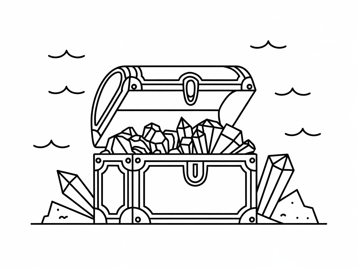 Treasure Chest Overflowing with Crystals