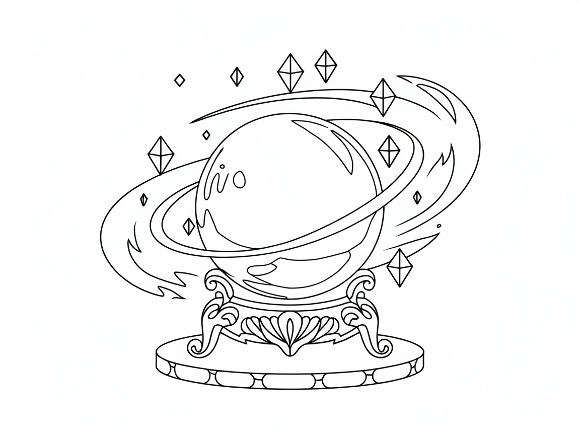 Enchanting Crystal Ball Coloring Page