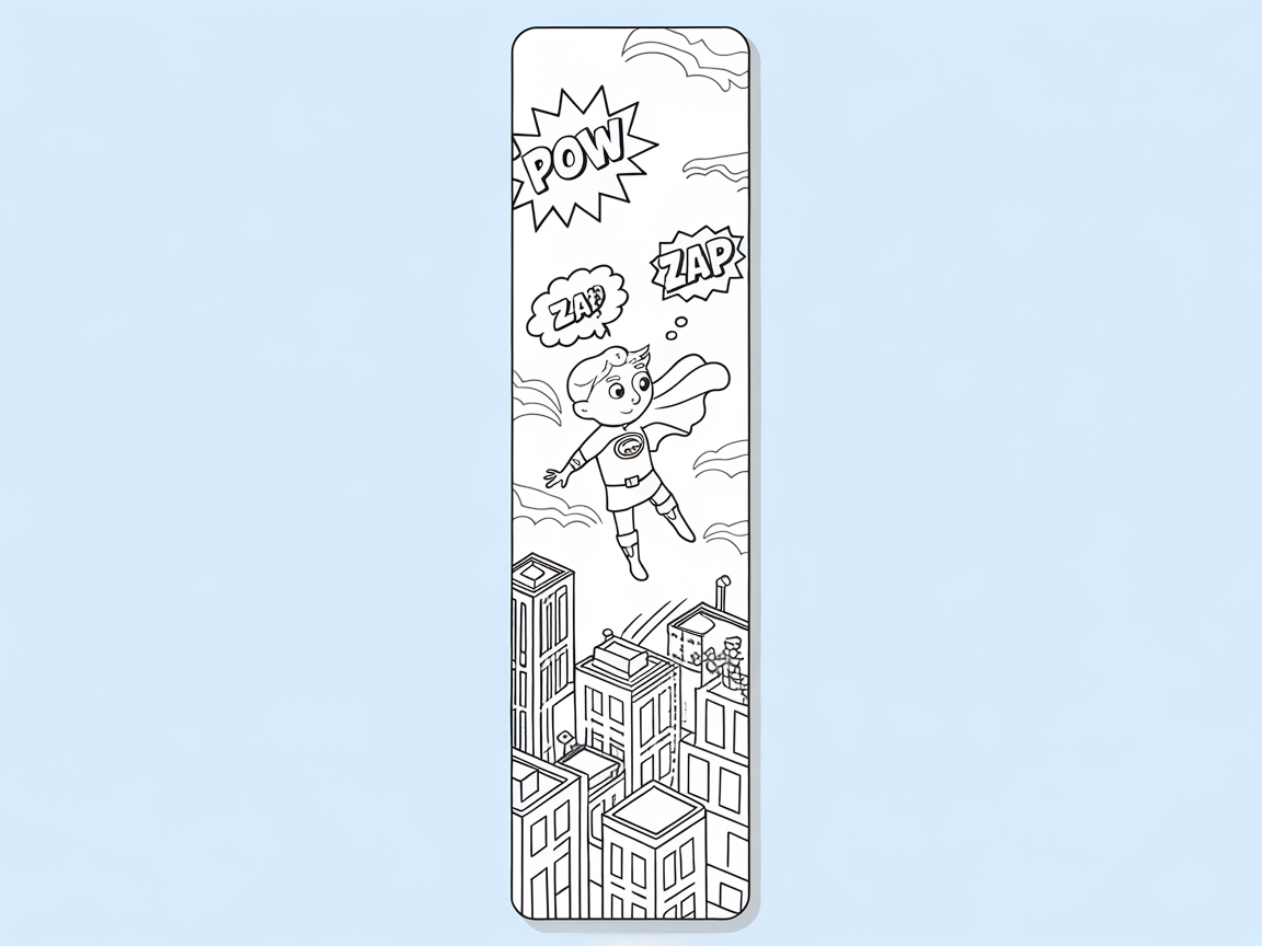 Zoom Through the Sky with This Superhero Bookmark