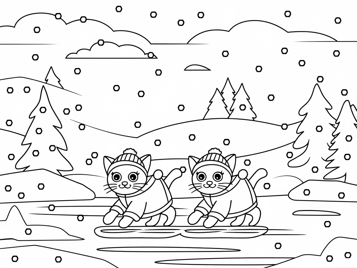 Snowboarding Kittens Hit the Slopes