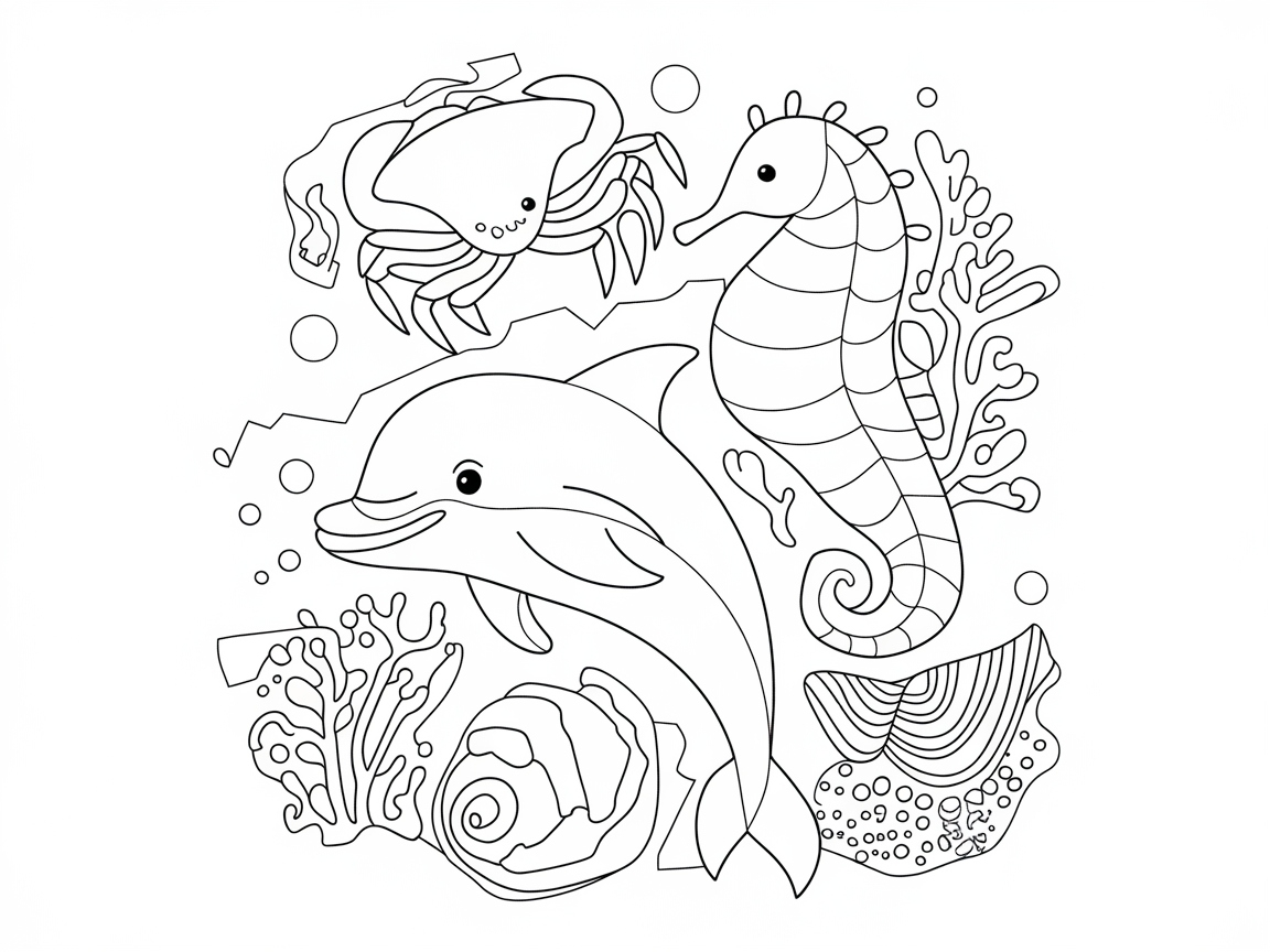 Dive into Ocean Adventures with This Sea Life Collage