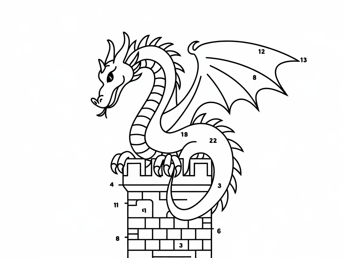Unleash Your Imagination with This Regal Dragon Color by Number