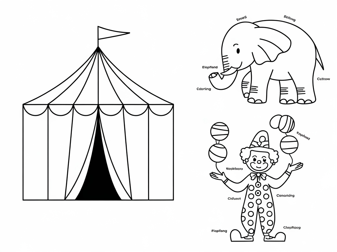 Step Right Up With This Circus-Themed Coloring Page