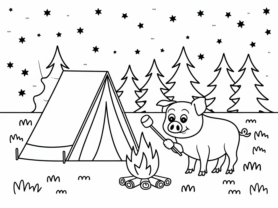 Campfire Memories with Piggy Under the Stars