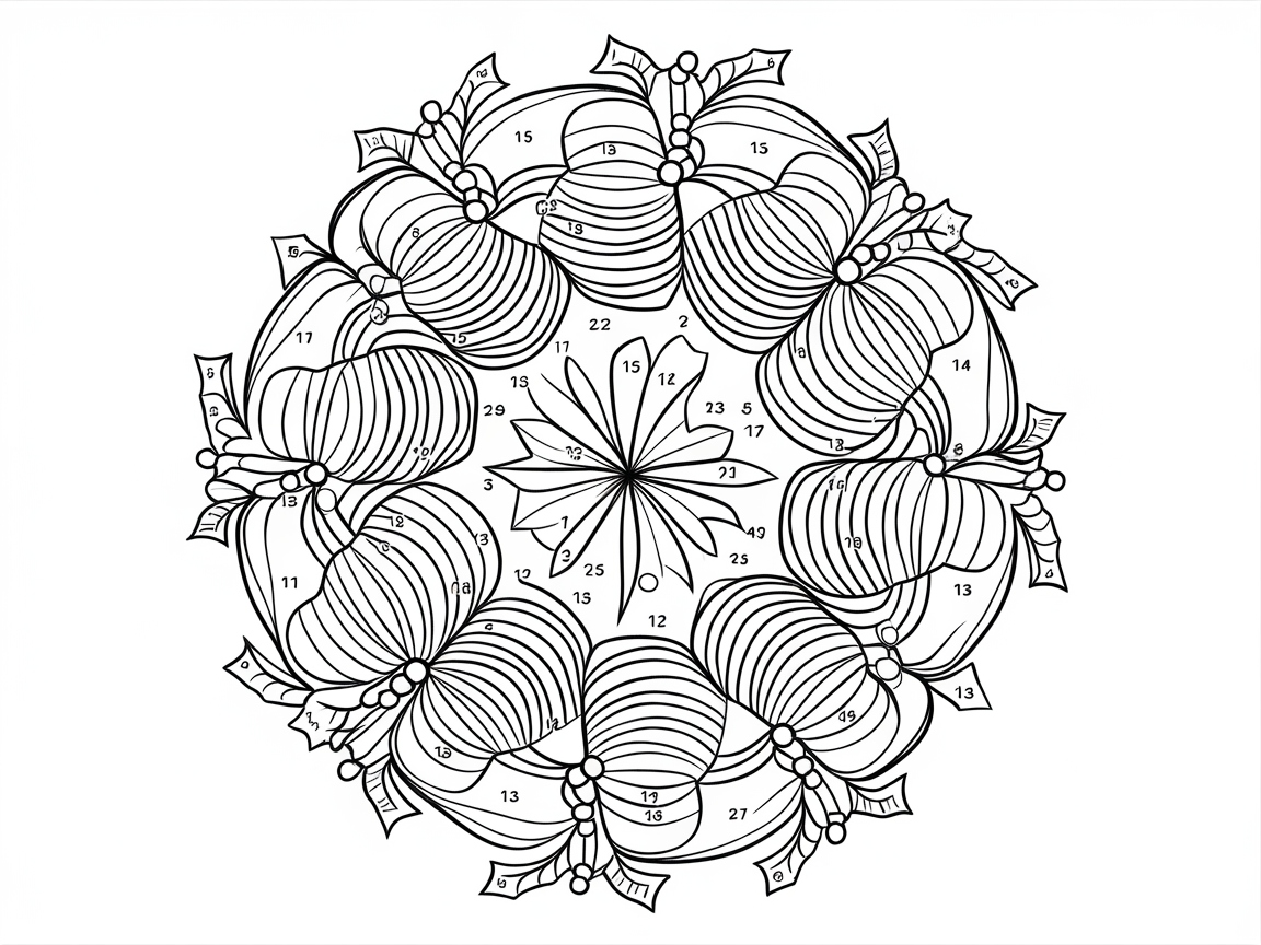 Color a Festive Holiday Wreath