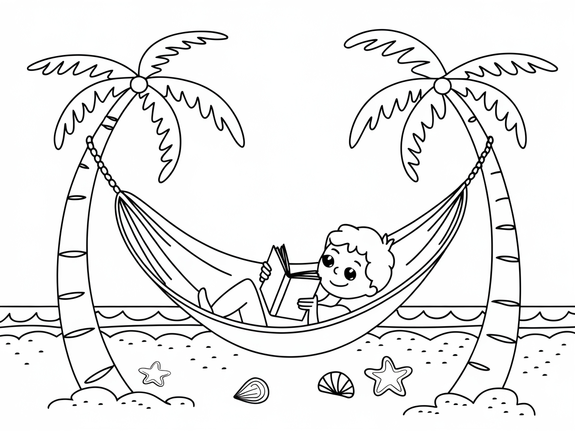 Relax in Paradise with This Beach Hammock Reading Scene