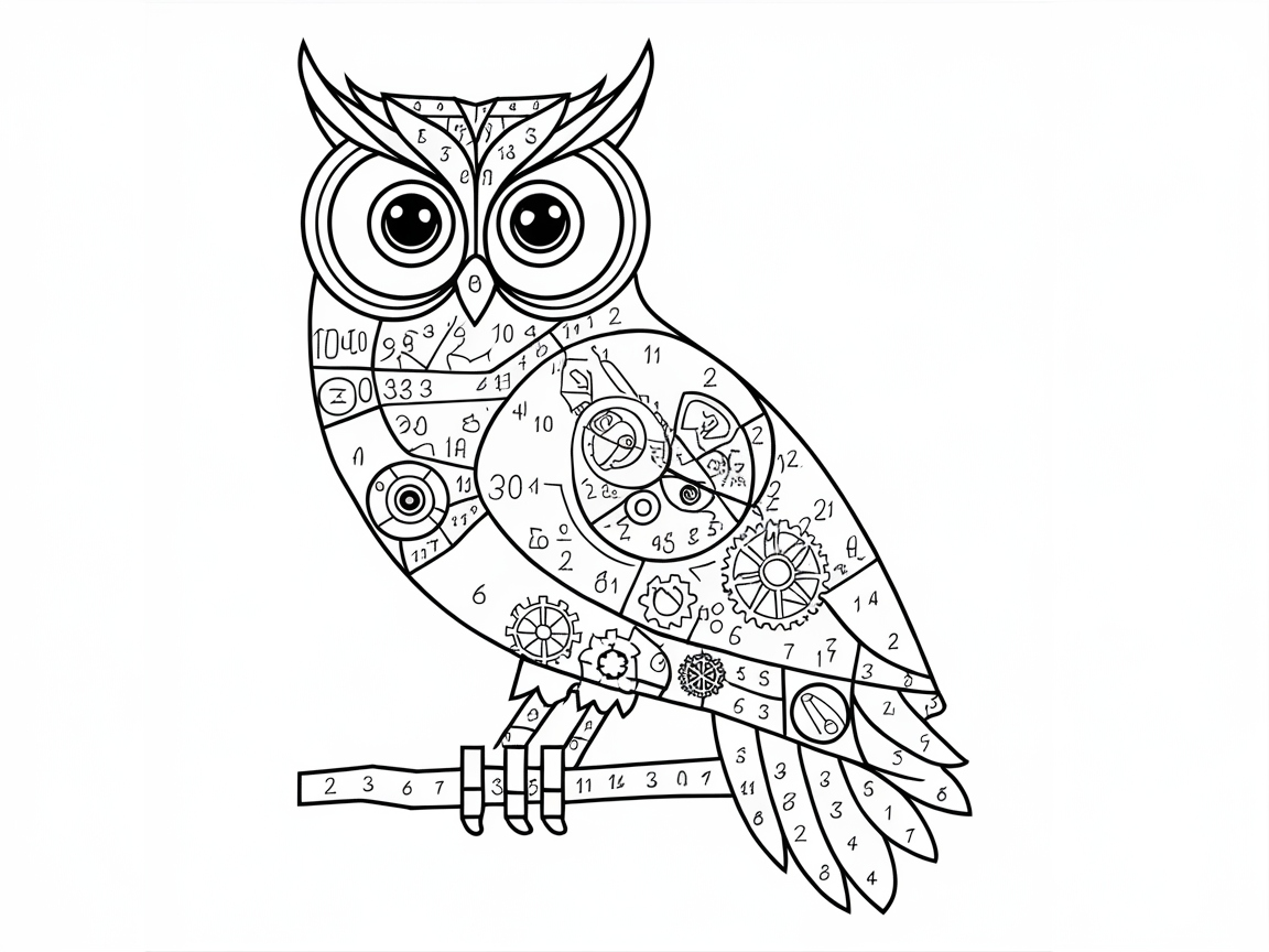 Get Creative with This Steampunk Owl Color by Number