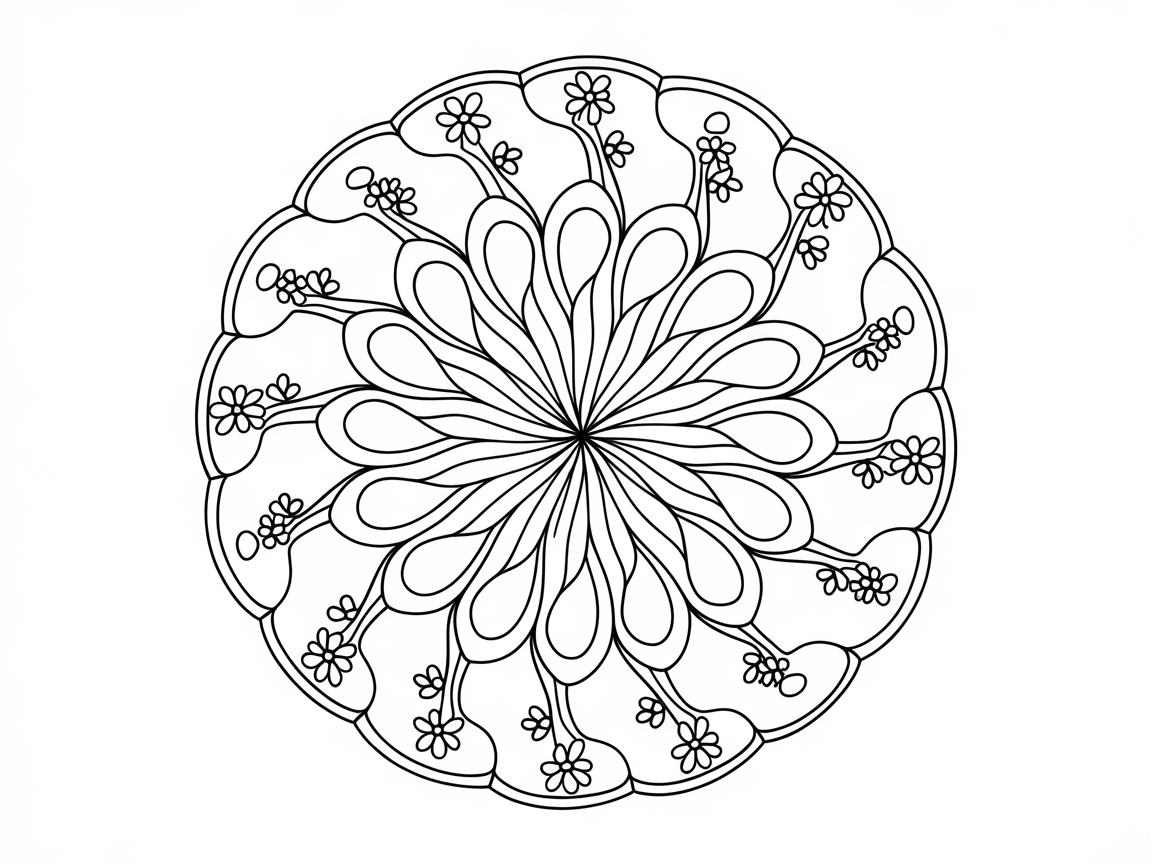 Intricate Floral Mandala Awaits Your Creativity