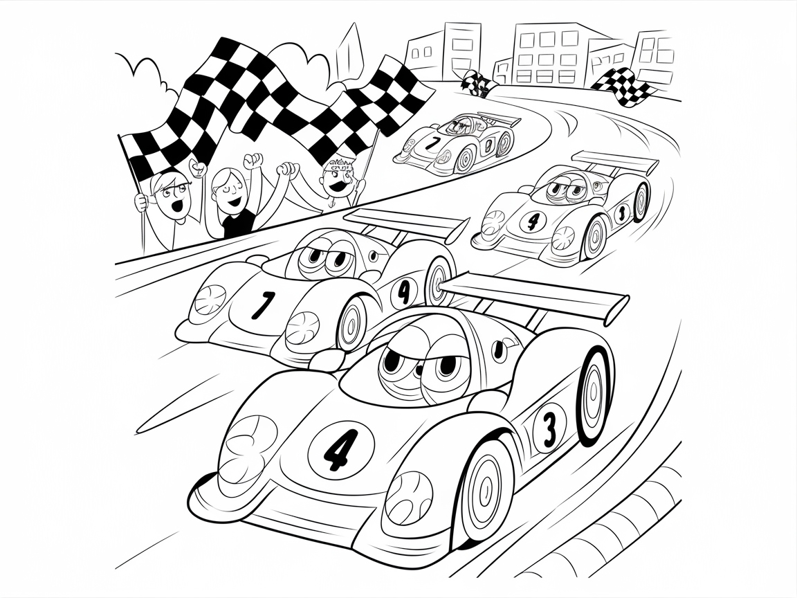 Rev Your Engines with This Exciting Race Car Coloring Page