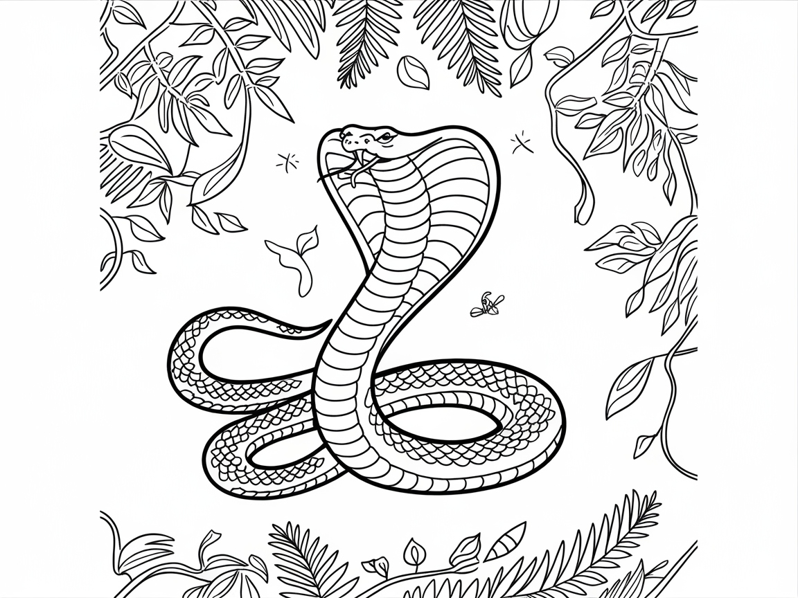 Get Ready to Color This Jungle Cobra