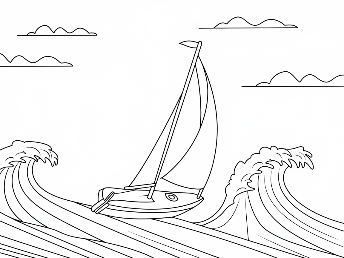 Set Sail With This Exciting Sailboat Coloring Page
