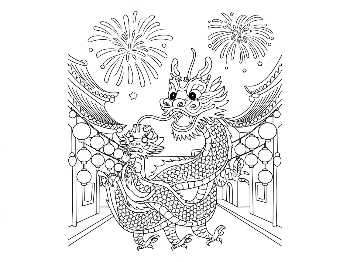 Dance with Dragons in a Festive Celebration Scene