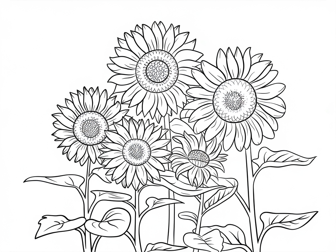 Brighten Your Day with This Sunflower Coloring Page