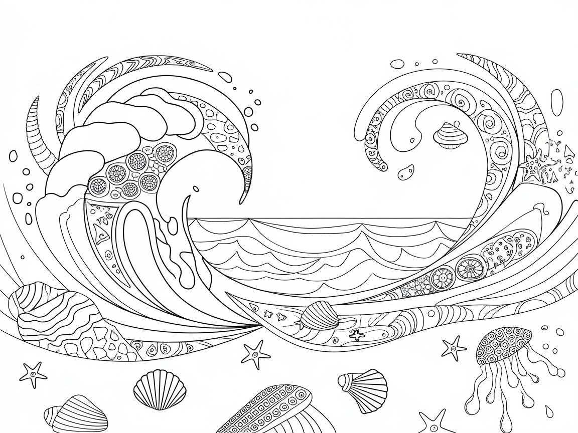 Dive into this Intricate Ocean Wave Design