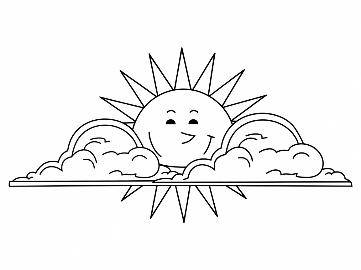 Brighten Your Day with This Cheerful Sun and Clouds Scene