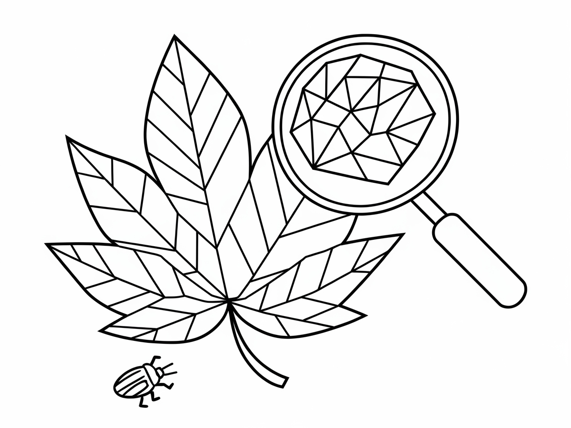 Discover the Intricacies of This Leaf and Magnifying Glass Scene