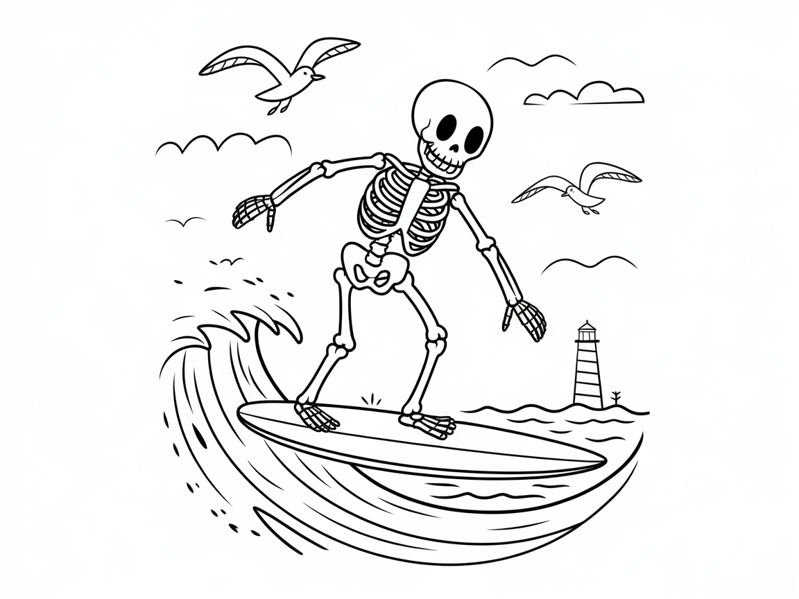Catch the Wave with This Surfing Skeleton Adventure