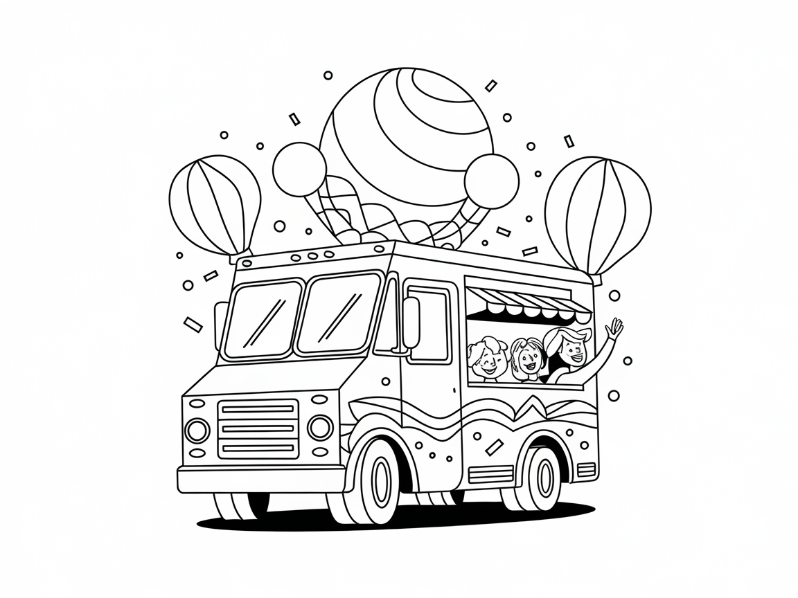 Balloon-Filled Adventure with the Ice Cream Truck
