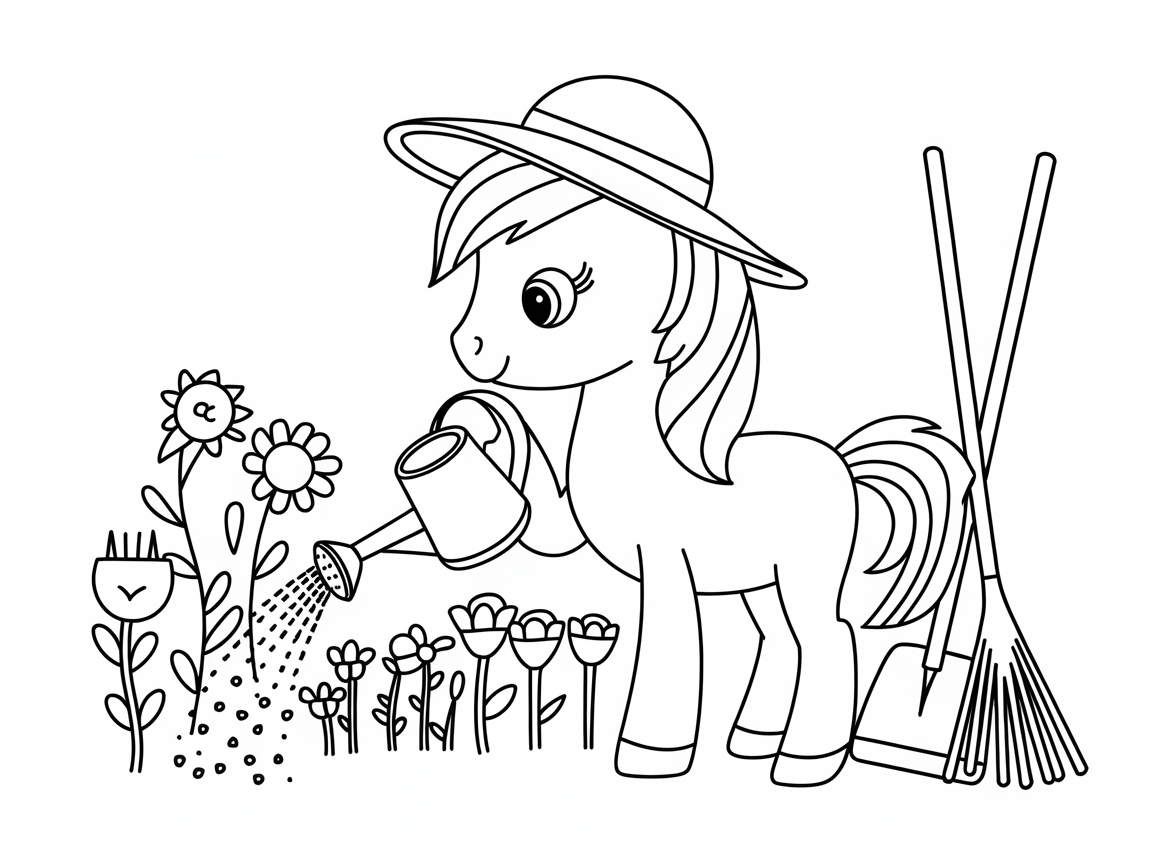 Garden Playtime with a Green-Thumb Pony