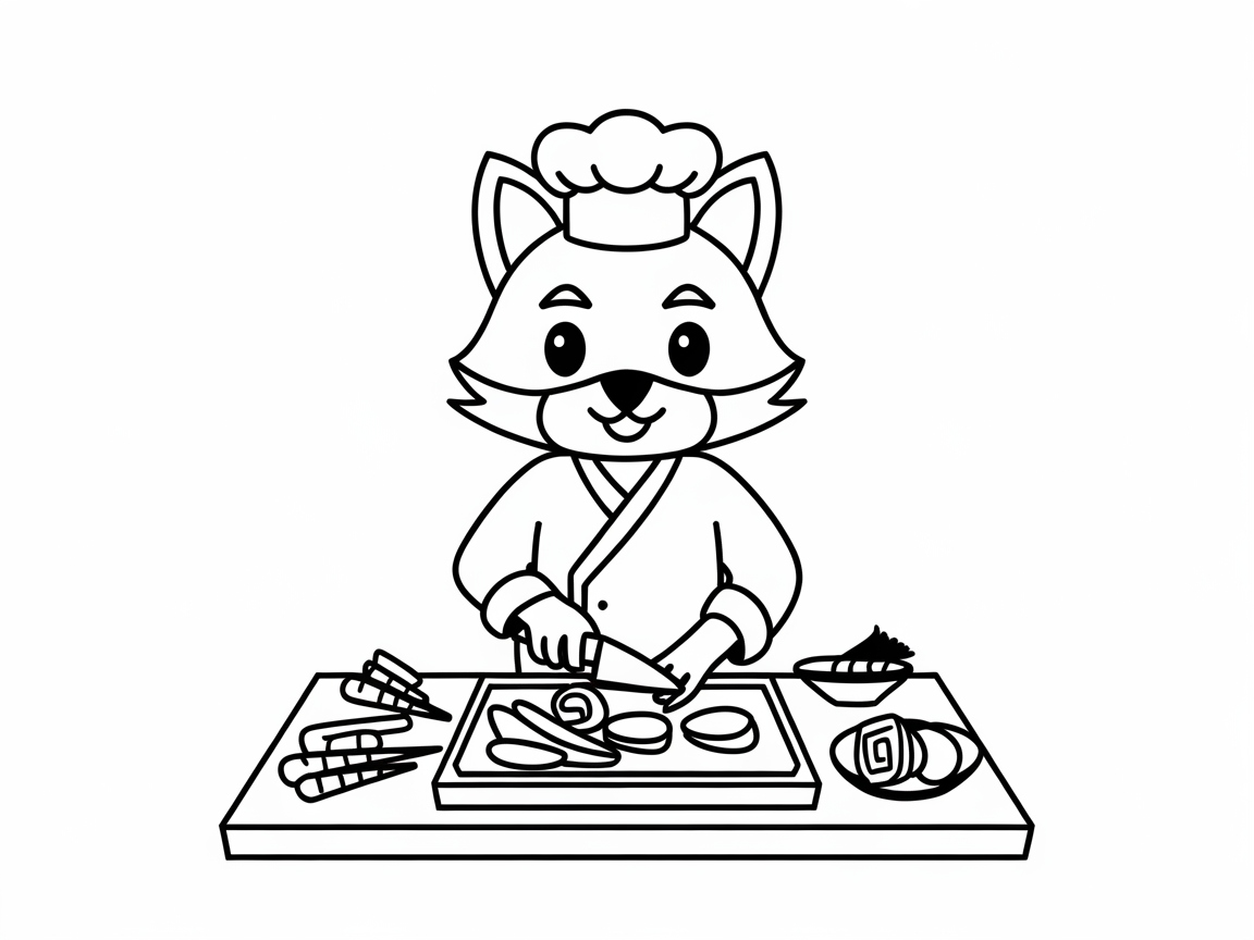 Chef Fox in a Sushi-Making Adventure