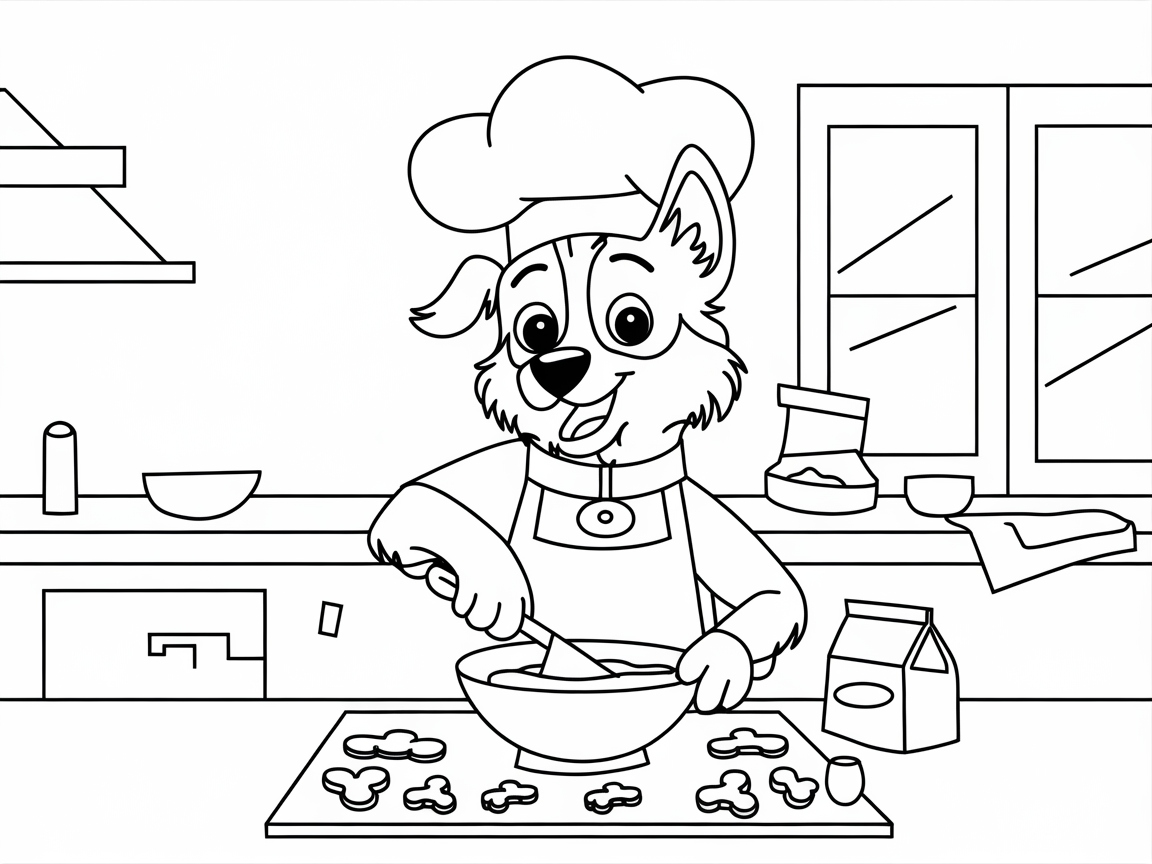 Cook Up Creativity with This Culinary Collie Coloring Page