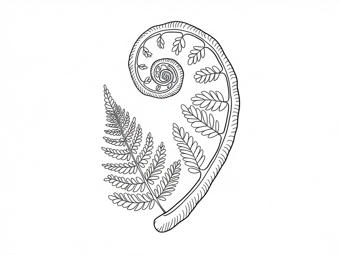 Unroll Creativity with This Intricate Fern Frond Page