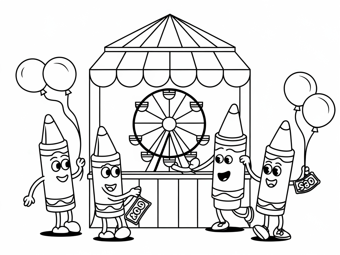 Join the Carnival Fun with Crayons and Ferris Wheels