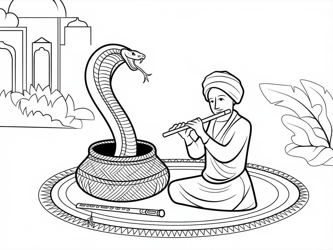 Bring to Life This Enchanting Snake Charmer Scene