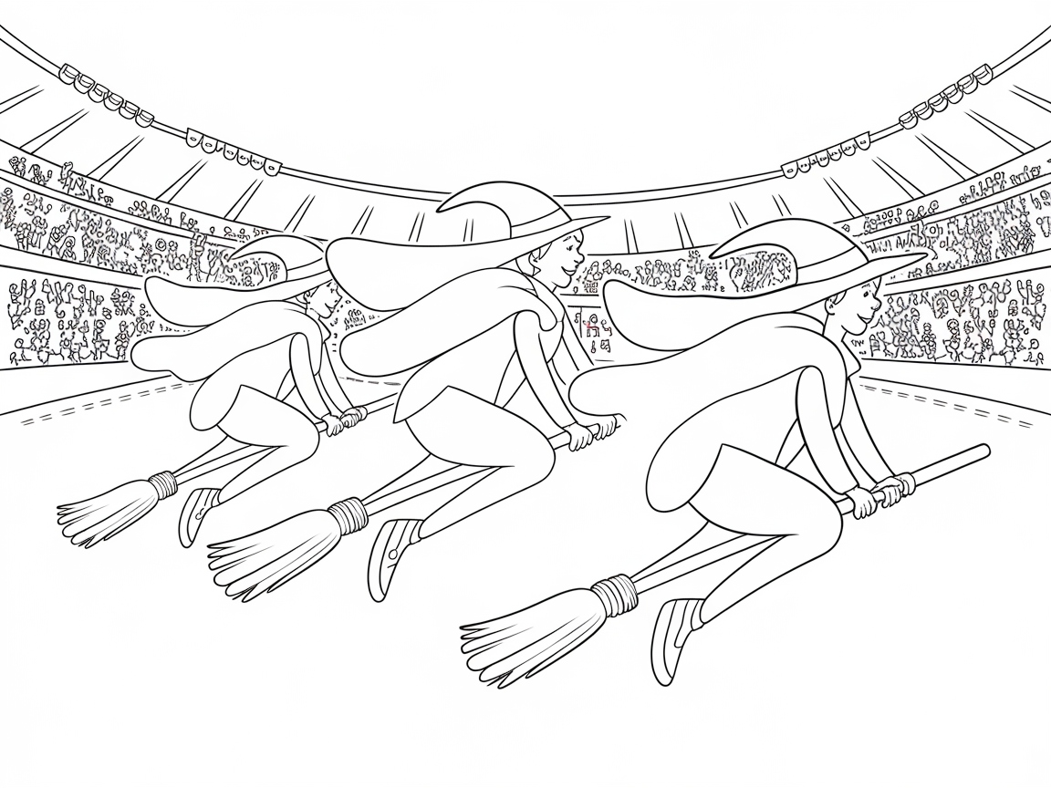 High-Flying Witch Race in a Magical Arena